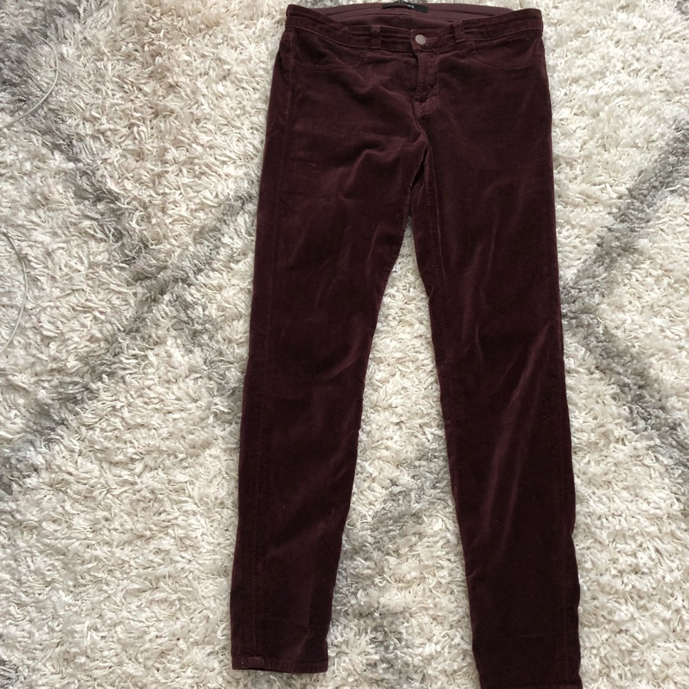 J Brand velvet leggings jeans in wine